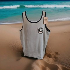 New US Vintage Men’s Sz Lg Shirt Tank Muscle Silver 100% Cotton NWT MSRP $29.95