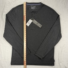 NWT Jachs New York Men’s L Large Henley T-Shirt Black Long Sleeve MSRP $89