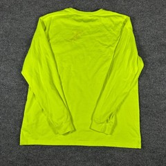 Wrangler T-Shirt Mens XL Neon Yellow Long Sleeve Workwear Pocket Hi-Vis Casual