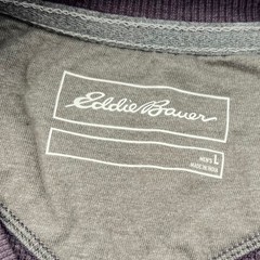 Eddie Bauer Mens Plum Waffle Knit Thermal Crew Neck Long Sleeve Shirt Large