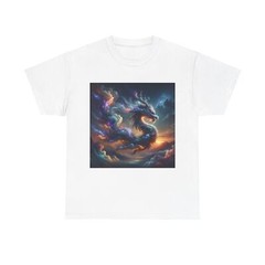 Unisex Adult T Shirt Mystical Dragon Twilight Sky Artwork