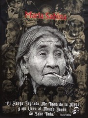 MARIA SABINA T-Shirt RARE Embroidered Logo Mexico Mexican Shaman Witch Spiritual