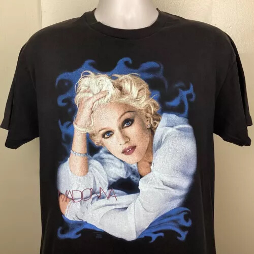 Vtg 1994 Madonna Bedtime Stories T-Shirt Black L 90s Pop Music Singer Single …