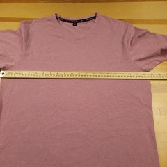 PUBLIC REC Mens V Neck T Shirt Short Sleeve Heathered Mauve Pink Pima Cotton M