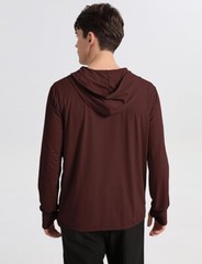 NWT $39 SIZE XL BURGUNDY UPF 50+ Sun Protection Outdoor Lightweight zip hoodie