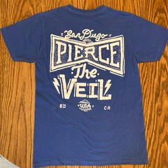 Bay Island Sportswear Pierce The Veil Blue Graphic Cotton T-Shirt M Short Sleeve