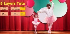 Women’s Teen Adult Classic Elastic 3 4 5 Layered Tulle Tutu Skirt (One Size, …