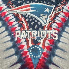 New England Patriots Tie-Dye T-Shirt Men’s Size XL Blue Gray Red All-Over-Print