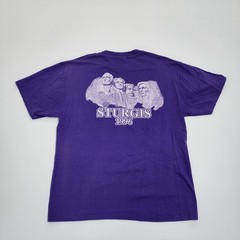 Vtg 90s Sturgis Motorcycle Biker Shirt Purple Wolf Native American Dream Catcher