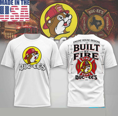 Buc-ee’s Firefighter Engine House Designs Double Sided Unisex Full Sizes S-5XL