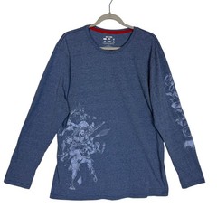 Justice League Shirt Mens XL Blue Long Sleeve Batman Superman Graphic Tee
