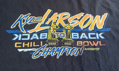 2020 2021 Kyle Larson Chili Bowl Back to Back Champion Long Sleeve Shirt KLR XL