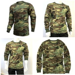BACKBONE Mens Army Camo Long Sleeve Hunting Camp Outdoor Casual Tee T-Shirt