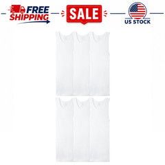 Fruit of the Loom Men’s Cotton A‑Shirt Tank Top Undershirts,Sizes S-2XL