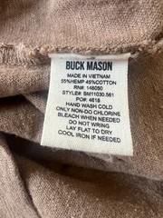 Buck Mason Yuma Hemp Cotton Straight Hem Sand Brown T-Shirt – Men’s Large