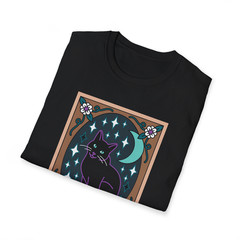 Women’s Lucky Stars Black Cat Tarot Short Sleeve T Shirt