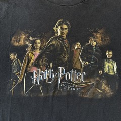 Vintage Harry Potter Goblet Of Fire Movie Promo Black T Shirt! Rare Fine! Y2k