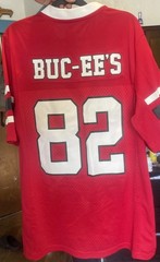 Buc-ees Football Texas #82 Beaver Small Slight-Oversize Fit Red Jersey