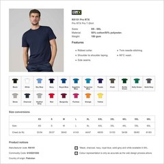 Pro RTX 3-Pack Workwear T-Shirt XS-6XL Plain Polycotton Crew Neck Uniform Tee