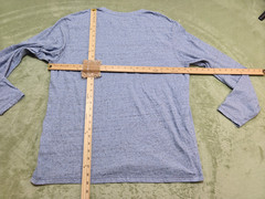 Roundtree Yorke Mens XL Blue Heather Tee Soft Washed Long Sleeve V Neck T-Shirt
