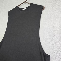 CooFandy Sleeveless Shirt Men’s XL Black Beach Gym Big Sleeve Opening Football