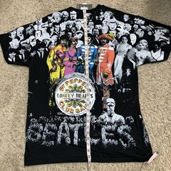 Vintage BEATLES T-Shirt SINGLE STITCH Double Sided PAINTED Sz XL NEW OLD STOCK