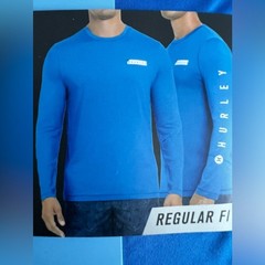 Hurley Men’s Blue Long Sleeve UPF 50 Sun Protection Shirt Size Large