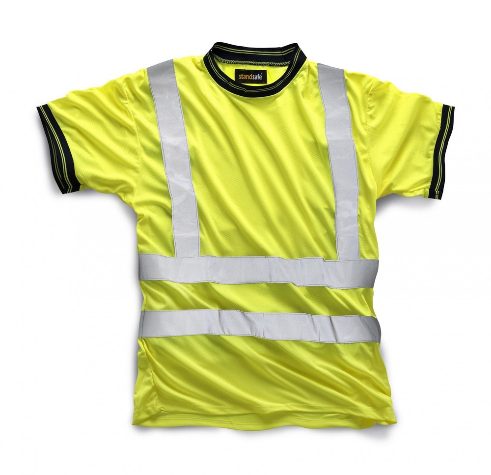 Mens StandSafe Hi Vis Crew Neck T Shirt | Hi Visibility Reflective Top