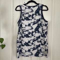 Modelo Men White Blue Tie Dye Sleeveless Tank Top T-Shirt Beer Muscle Tee Size M