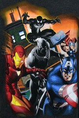 Avengers Urban Action T-shirt Marvel Comics Superhero Graphic Tee Dark Gray NWT