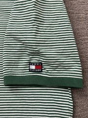 Tommy Hilfiger Golf Polo Top Green White Stripes Tennis Preppy Shirt XL XG
