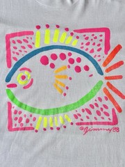 Vintage 80s Nature/Art T-Shirt Mens XL White Single Stitch Colorful Fish 1988