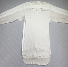 Vintage Hanes Long Johns Shirt Top Mens Large Lot 2 White Thermal USA Underwear