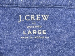 J.Crew Tee Mens Large Blue Cotton Crewneck Short Sleeve Solid Regular Fit Preppy