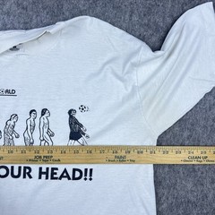 Vtg Soccer World Men’s T-Shirt “Use Your Head!” Graphic Single Stitch 90s Sz L