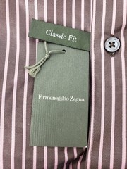 Ermenegildo Zegna Men’s Dress Shirt L Pink & Brown NWT Single Chest Pocket