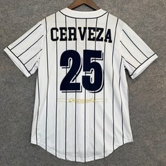Modelo Especial Baseball Jersey Shirt Mens Medium Beer Pin Stripe World Series