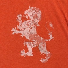 Tultex 241 Mens Orange Lion Rampant Graphic T-Shirt Medium Netherlands Shield