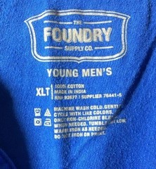 The Foundry Supply Co Mens XLT Blue Colorblock Baseball Henley Shirt Tall