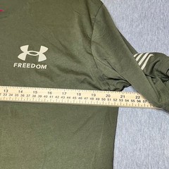 Patriotic Under Armour Freedom T Shirt Mens Large Olive Green Tactical Flag