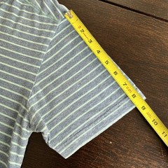 Bahama Bay Club Men’s M Short Sleeve V-Neck Striped Cotton Blue T-Shirt Resort
