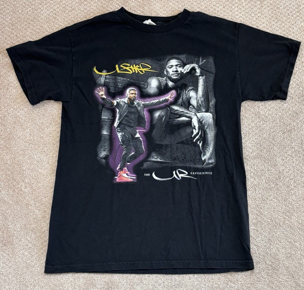 Usher The UR Experience 2014 Tour Black 2-sided Graphic T-Shirt Men’s M