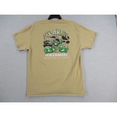 Peace Frogs US Army Peacemakers Graphic Tee Tan Mens Large Short Sleeve T-Shirt