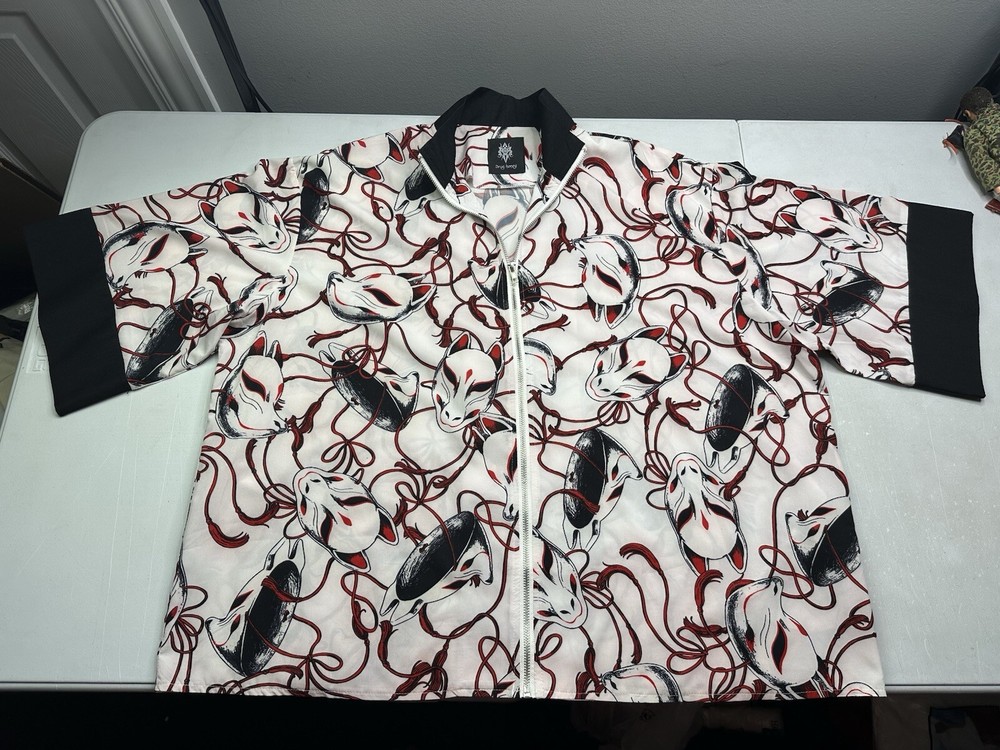 Drug Honey Zip Blouse Anime Japanese Mask Unisex SEE Measurements For Size