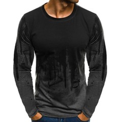 Mens Camo Long Sleeve T-Shirts Crew Neck Casual Slim Fit Muscle Blouse Tops Tee