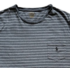Polo Ralph Lauren Men’s XL Stripe Pocket T-Shirt Gray Pony Logo Casual Tee