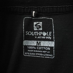 Southpole x Astro Boy T Shirt Men Black Short Sleeve Crew Tee 100% Cotton Medium