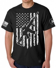 AR-15 American Flag T-SHIRT ~ Gun Rights Tee ~ 2nd Amendment Don’t Tread