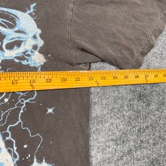Evil Vice Mens Skull Lightning Graphic T-Shirt Faded Black Size L Made in USA