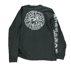 NEW Hurley Naturals Skull Mandala Long Sleeve Mens T Shirt Tee Surf Gray
